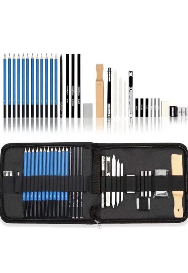 Supertrend Karakalem Eskiz Çizim Seti Çantalı 33 Parça - Image 1