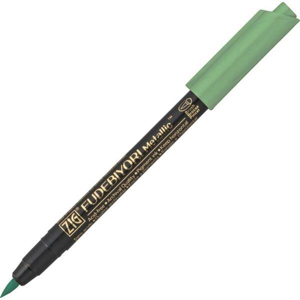 Supertrend Fudebiyori Metallic Brush Pen Yaldızlı Fırça Uçlu Marker Kalem GREEN - Image 1