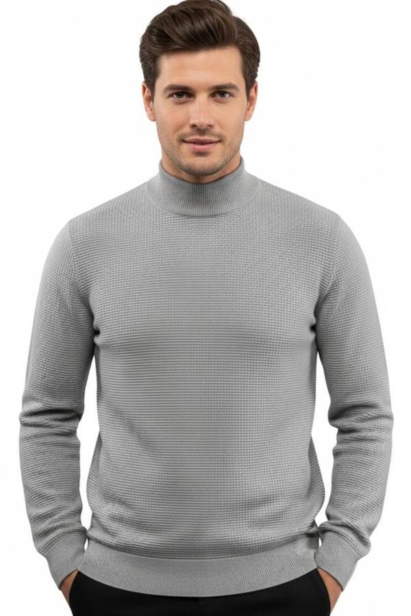 Erkek Yarım Balıkçı Kazak Triko Klasik Kalıp 5240B BGL-ST04856 - Image 1