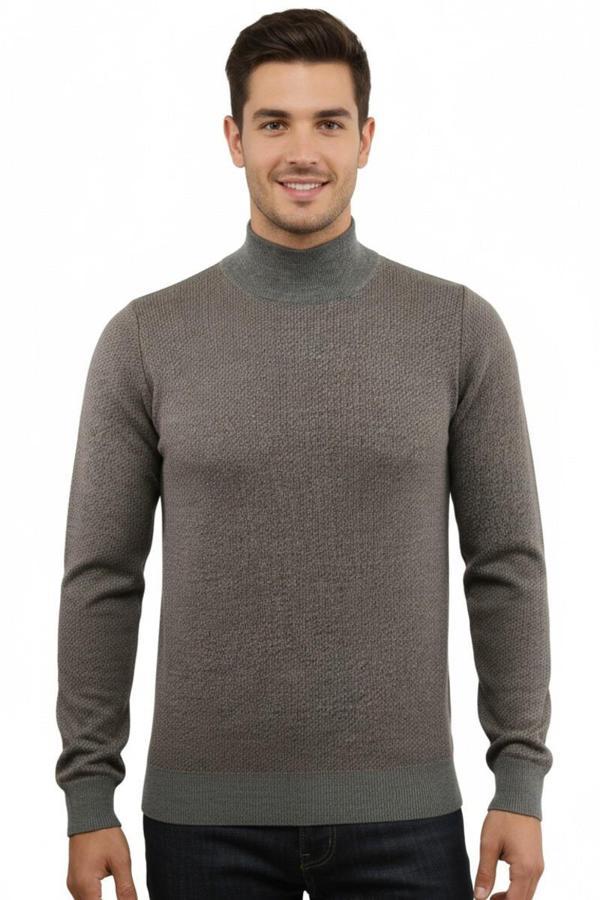 Erkek Yarım Balıkçı Kazak Çelik Örgü Regular Kalıp 5206B BGL-ST04853 - Image 1