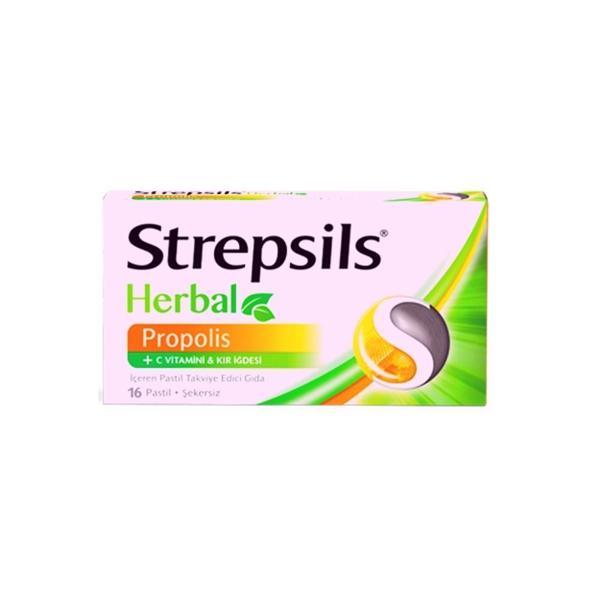 Herbal Propoli·s, C Vitamini Ve Kır İğdesi İçeren Şekersiz Takviye Edici Gıda 16 Pastil - Image 1