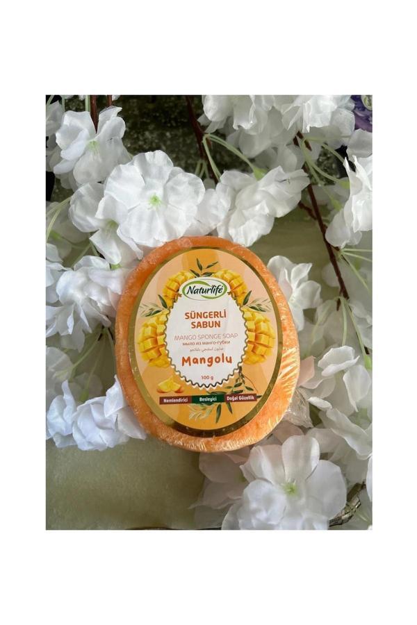 Alpar Doğal Güzellik Besleyici Süngerli Sabun, Mango Özlü Süngerli Sabunu 100 Gr. Süngerli Sabun - Image 1