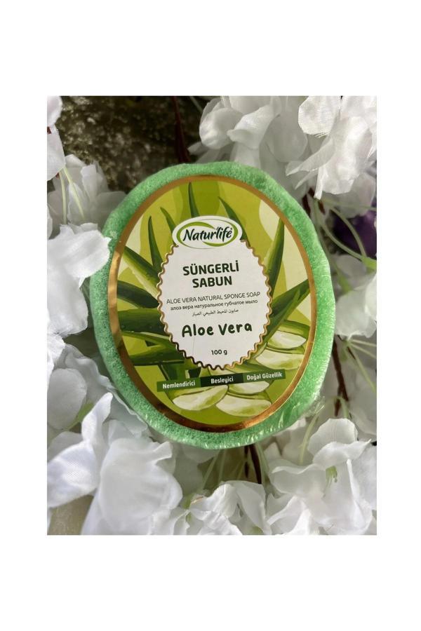 Alpar Doğal Süngerli Sabun, Aloe Vera Özlü Besleyici, Nemlendirici Süngerli Sabunu 100 Gr. - Image 1