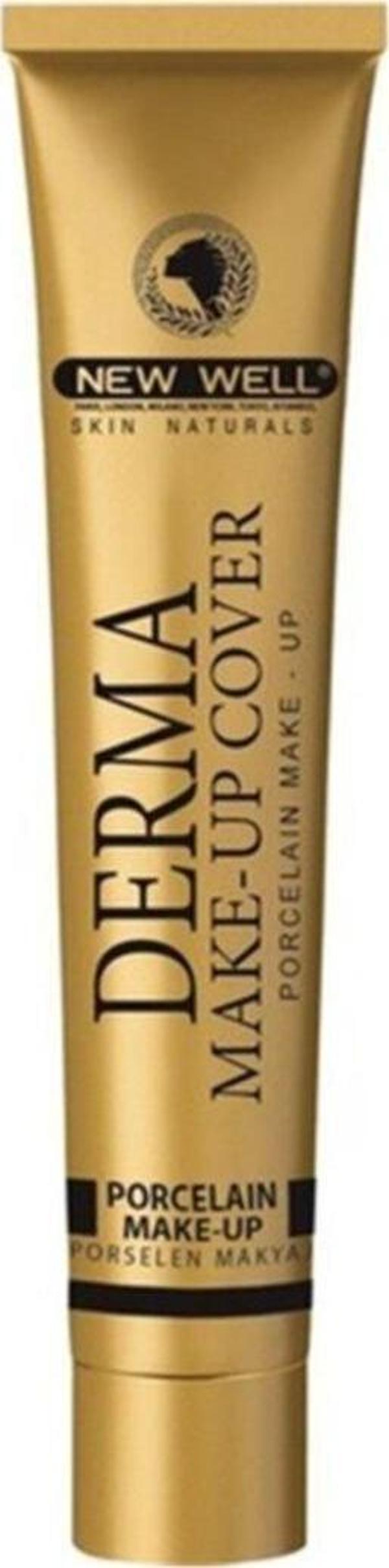 New Well Yoğun Kapatıcı Fondöten Derma Make Up Cover 01 Gold 30 ml - Image 1