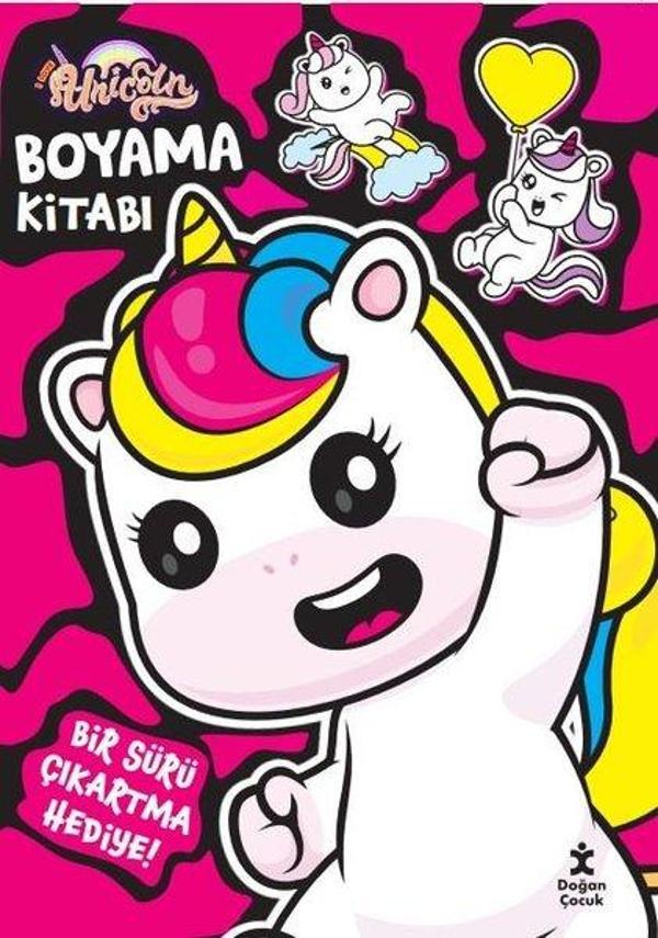 I Love Unicorn - Boyama Kitabı - Şeker Pembe - Bir Sürü Çıkartma Hediye! - Doğan Çocuk - Image 1