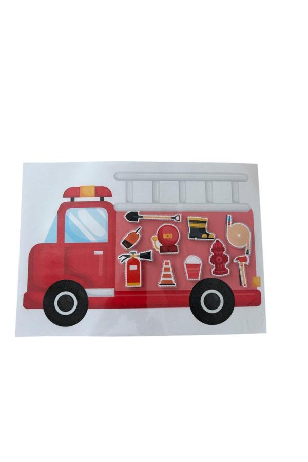 Oyunla Sanat Çocuk Etkinlik Kartları İtfaiyeci Gölge Eşleştirme Etkinliği - Image 1