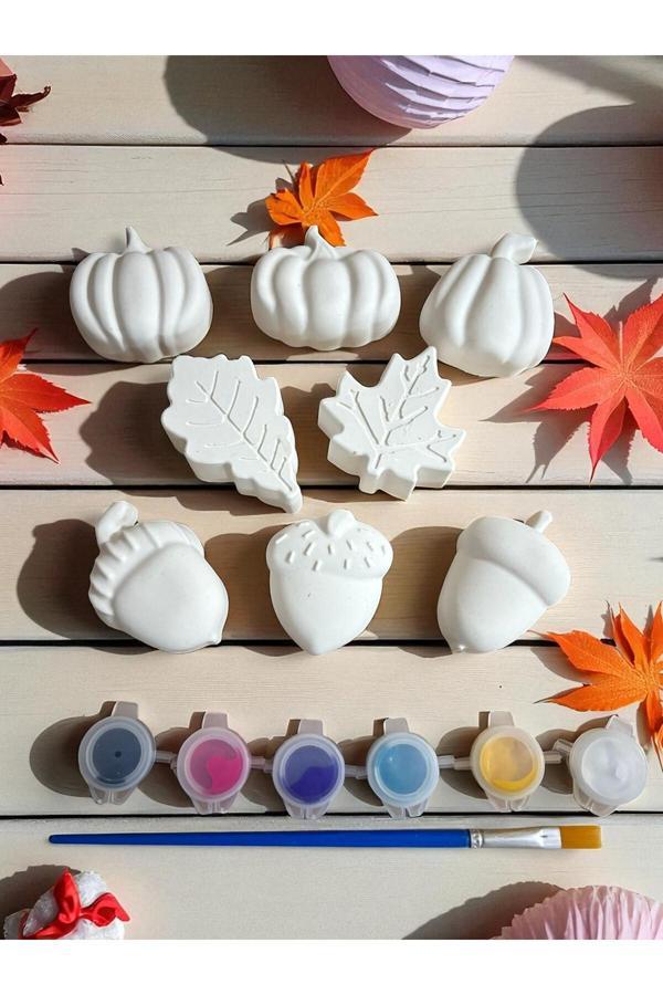 Oyunla Sanat Sonbahar Çocuk Aktivite Seti Taş Boyama Kendin Yap - Image 1