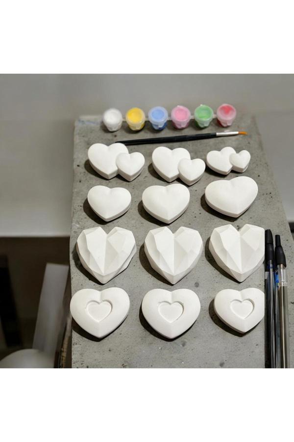 Oyunla Sanat 12 Adet Kalp Hobi Boyama Seti - Image 1