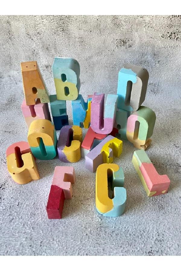 Oyunla Sanat Eğitici Etkinlik Taş Boyama Seti Harfler 3 Boyutlu 26 Adet - Image 1