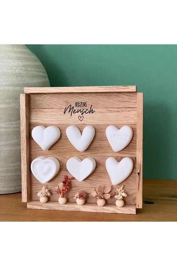 Oyunla Sanat Taş Boyama Seti Anne Ve Çocuk Etkinliği El Becerisi Gelişimi Taş Boyama 12 Li Kalpler - Image 1