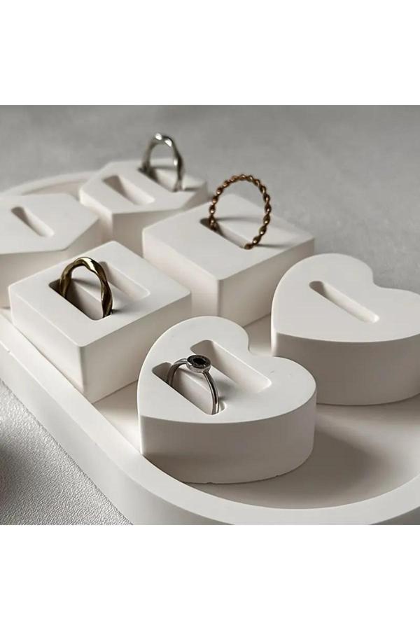 Le Majeur Dekoratif 8 Li Yüzük Tutucu Organizer, Yüzük Standı, Nişan Söz Dekorasyon Yüzüklükler - Image 1