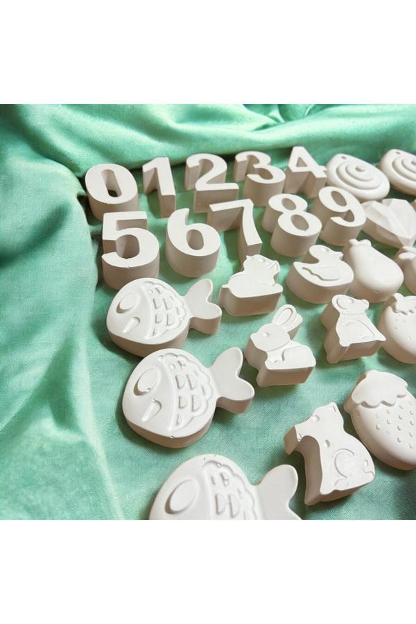 Oyunla Sanat 37 Adet 3D Taş Boyama Seti Rakamlar Meyvalar Kalpler Anne Ve Çocuk Etkinliği Taş Boyama - Image 1