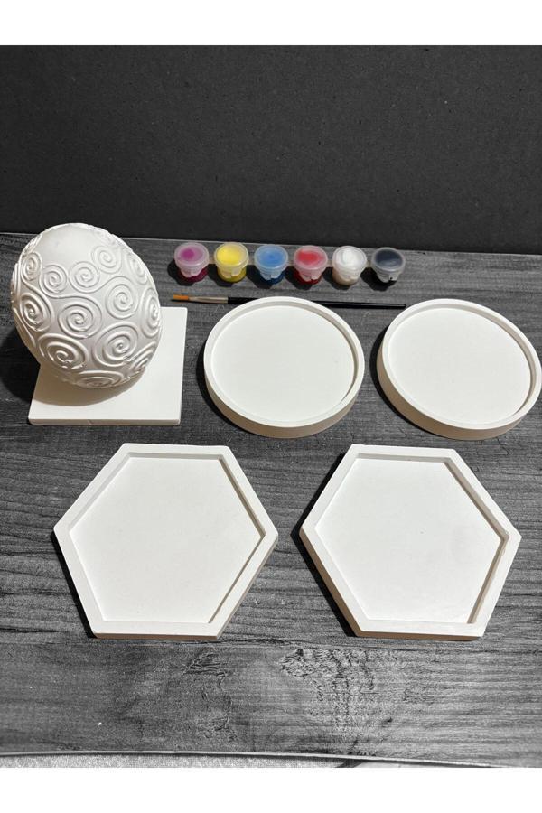 Le Majeur Taş Boyama Seti Yumurta, Bardak Altlığı Takı Tabağı Çocuk Etkinliği El Becerisi Etkinliği - Image 1