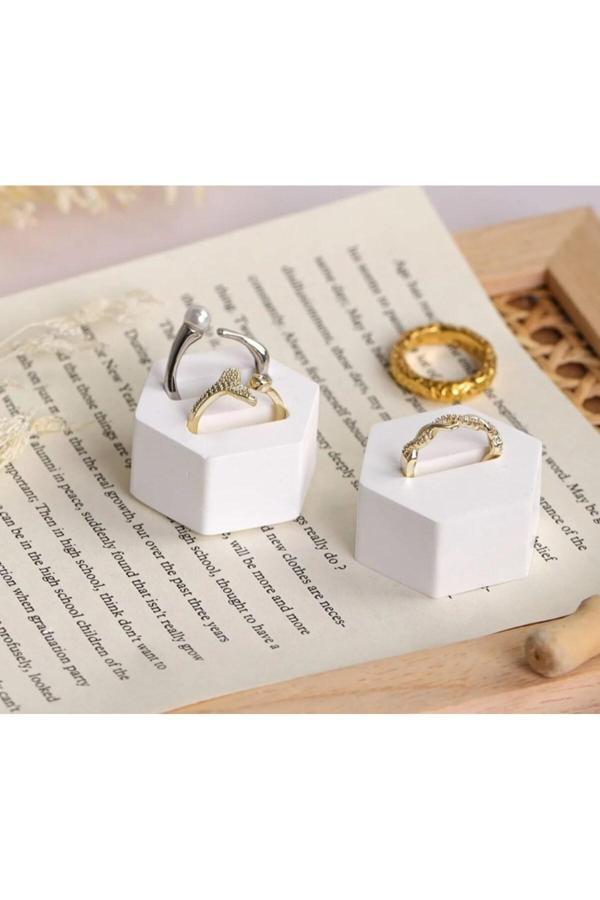 Le Majeur Dekoratif 2 Li Yüzük Tutucu Organizer, Yüzük Standı, Nişan Söz Dekorasyon Yüzüklükler - Image 1