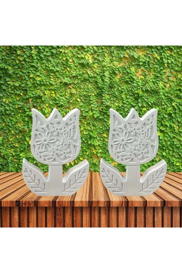 Oyunla Sanat Taş Boyama Seti Anne Ve Çocuk Etkinliği El Becerisi Gelişimi Taş Boyama Dev 2 Li Lale - Image 1