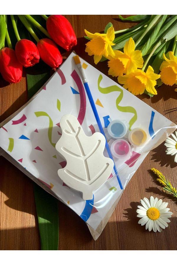 Oyunla Sanat 10 Adet (5+5) - Yaprak - M.Palamutu /Taş Boyama Seti, Dıy, Kendin Yap, Doğum Günü Hediyesi - Image 1