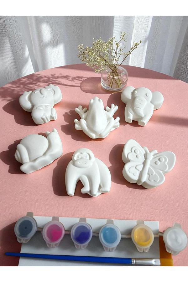 Oyunla Sanat Hayvanlar Çocuk Aktivite Seti Taş Boyama Kendin Yap Seti - Image 1