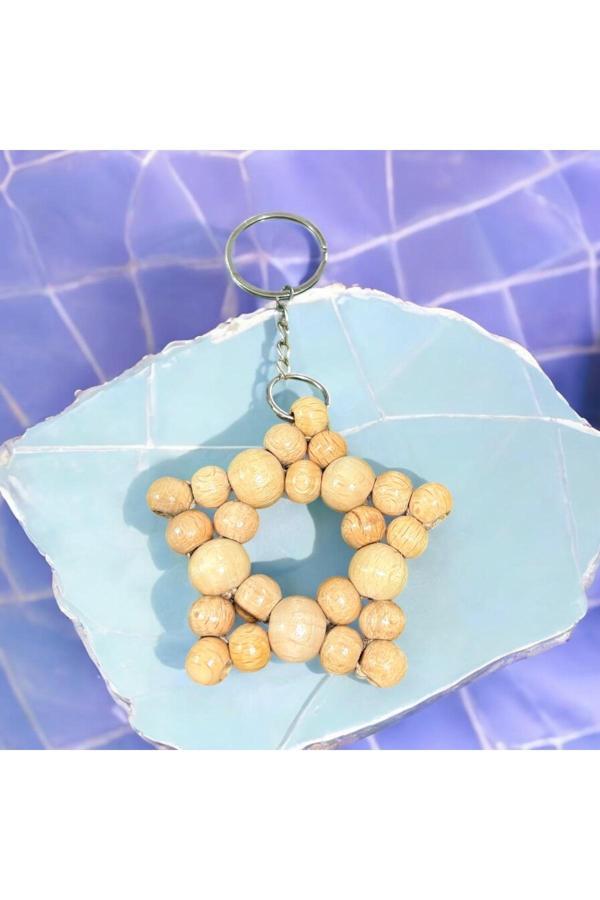 Le Majeur Ahşap Boncuklu 3' Lü Yıldız Anahtarlık - Image 1