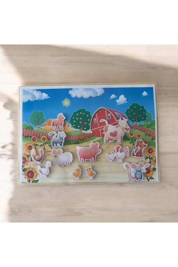 Oyunla Sanat Çocuk Etkinlik Kartları Çitflik Hayvaları Gölge Eşleştirme Etkinlik Seti - Image 1