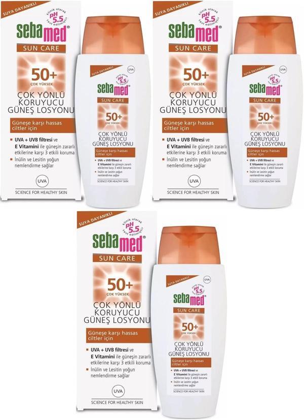 Sebamed Sun Care Çok Yönlü Koruyucu Güneş Losyonu 50+ Faktör 150ML (3 Lü Set) - Image 1