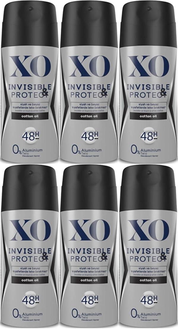 XO Deodorant 150ML Men-Erkek Invisible & Protect (6 Lı Set) - Image 1