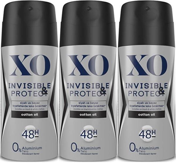 XO Deodorant 150ML Men-Erkek Invisible & Protect (3 Lü Set) - Image 1
