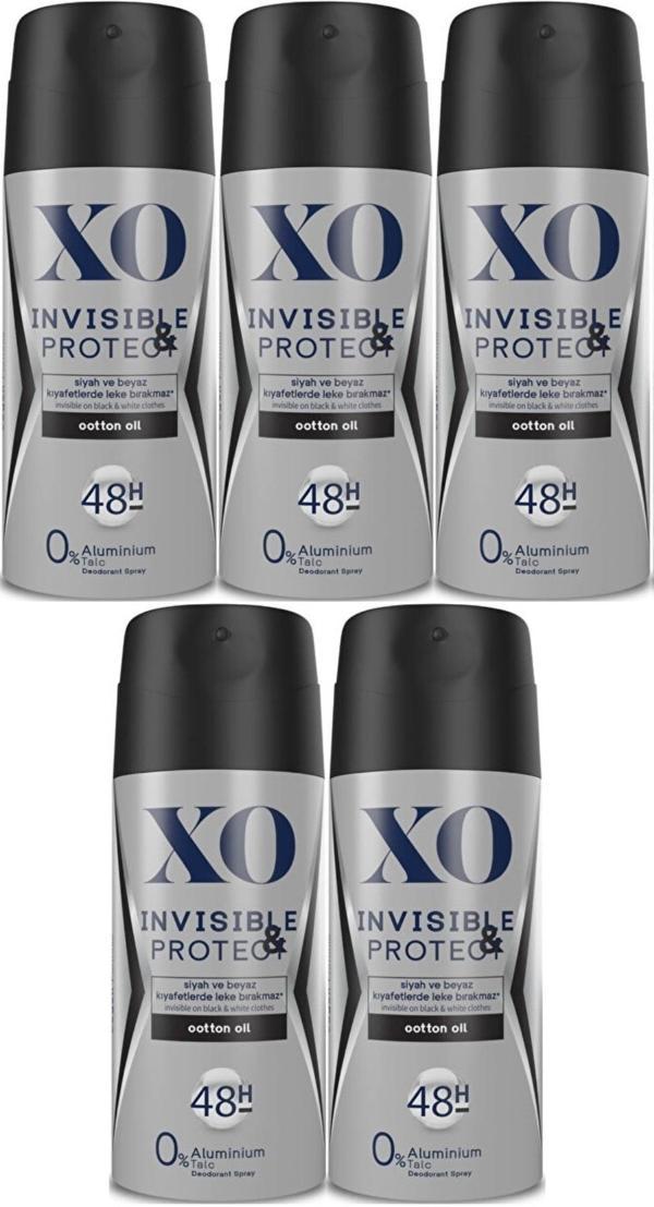 XO Deodorant 150ML Men-Erkek Invisible & Protect (5 Li Set) - Image 1