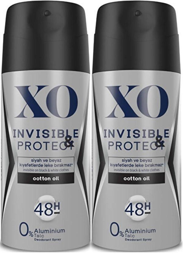 XO Deodorant 150ML Men-Erkek Invisible & Protect (2 Li Set) - Image 1