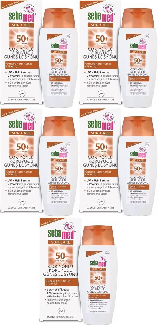Sebamed Sun Care Çok Yönlü Koruyucu Güneş Losyonu 50+ Faktör 150ML (5 Li Set) - Image 1
