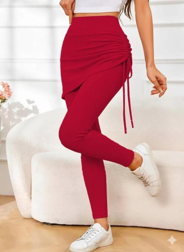 MDB Kadın Yüksek Bel Yandan Büzgülü Alttan Uzun Kaşkorse Tayt Etek - Image 1