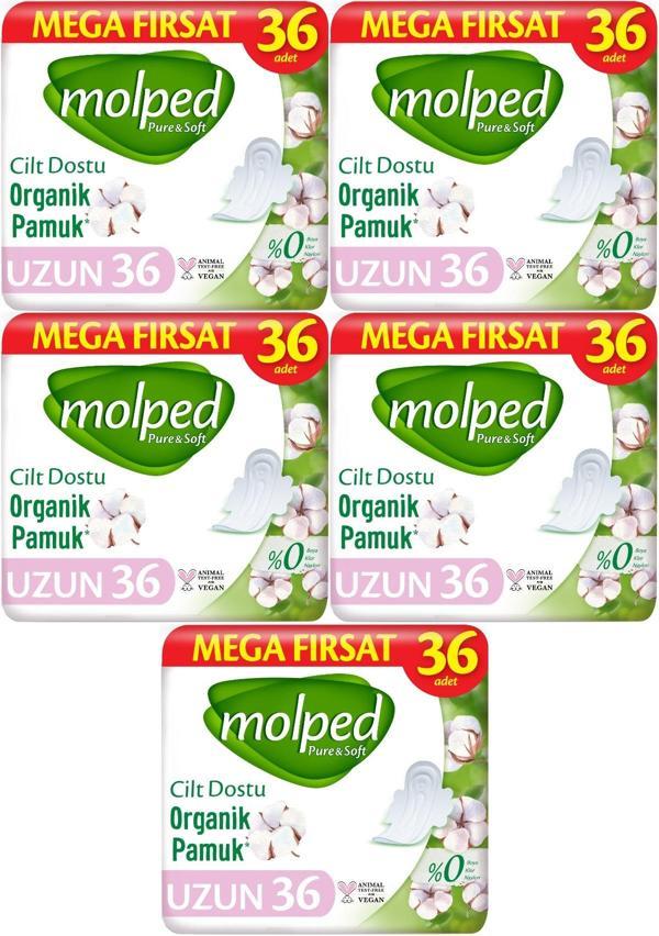 Molped Pure&Soft Hijyenik Ped Uzun 180 (5PK*36) Adet Mega Pk - Image 1