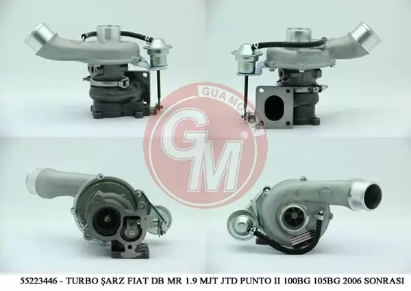 TURBO ŞARJ FIAT DOBLO MARİA 1.9 MJT JTD PUNTO 2 STİLO 100BG 105BG 2006 SONRASI 55223446 55192810 55205488 - Image 1