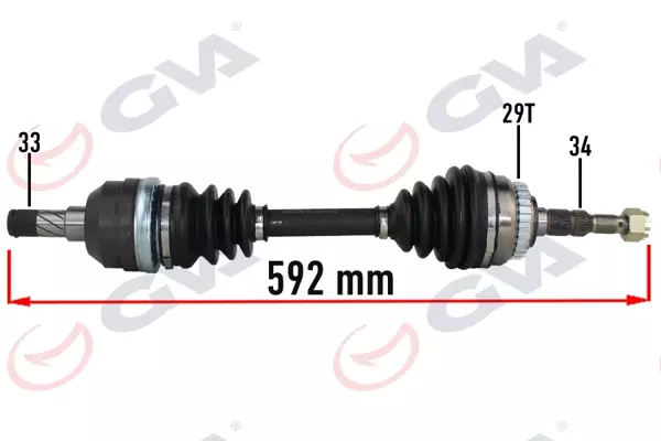 KOMPLE AKS SOL OPEL VECTRA A 1.8-2.0 1988-1995 -ASTRA F 1992-1998 -CALIBRA A 1989-1997 ABS Lİ 29DİŞ 592MM 374183 374235 90540865 - Image 1