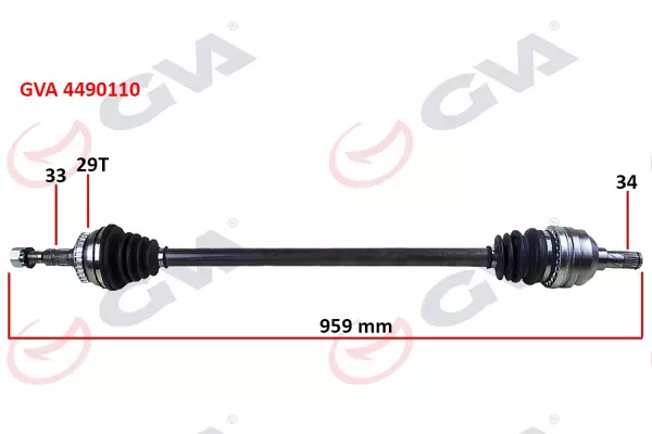 KOMPLE AKS SAĞ VECTRA B 1.6İ-1.8İ-2.0İ 1995-2003 ABS Lİ 29 DİŞ 959MM 374249 374103 90496976 - Image 1