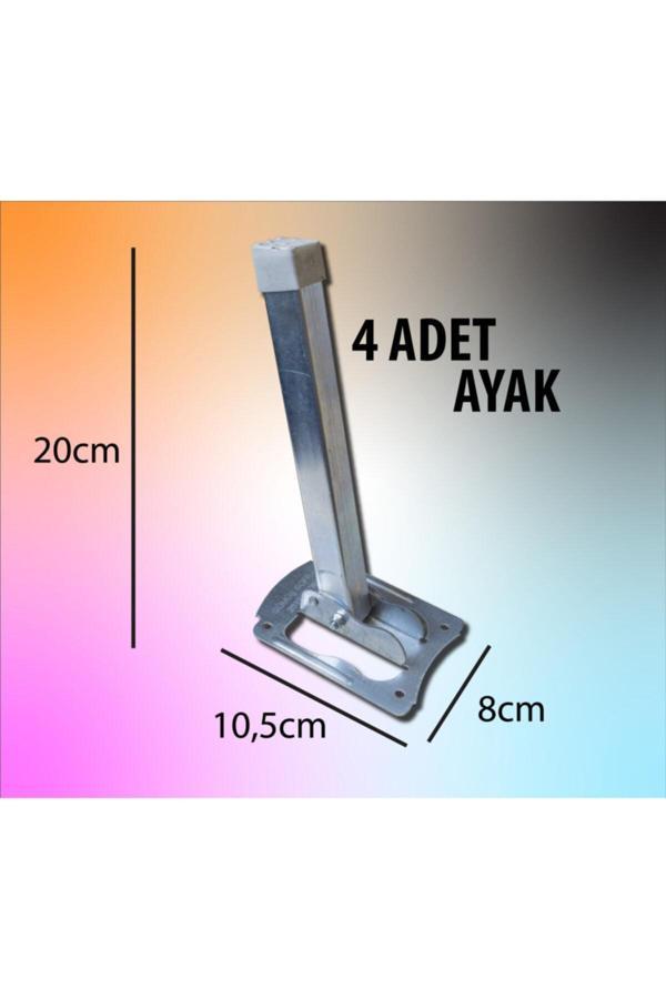 Msy Trend Metal Içeri Katlanır Sofra Ayağı Yer Sofrası Ayağı Metalik Renk 4 Adet (20Cm) - Image 1
