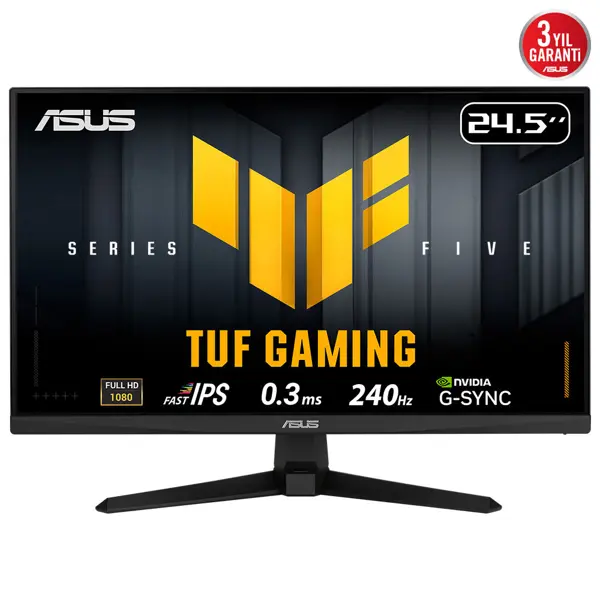 ASUS TUF GAMING VG259QM5A  24.5″ 240Hz 0.3ms Gaming AI ELMB  Full HD Fast IPS Gaming (Oyuncu) Monitör - Image 1