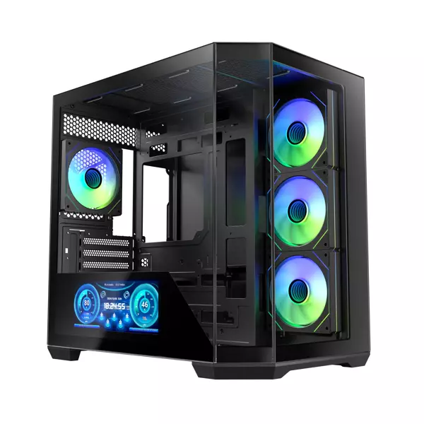 Bitfenix Digital T10 Black 850W 80+ Bronze BFC-WT10EFBBW850-4A 4x120mm ARGB Fan ATX Temperli Cam Siyah Gaming (Oyuncu) K - Image 1