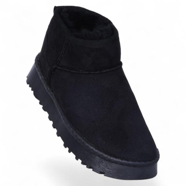 Skuaıter Rida Siyah Kadın İçi Kürklü Düz Bot - Image 1
