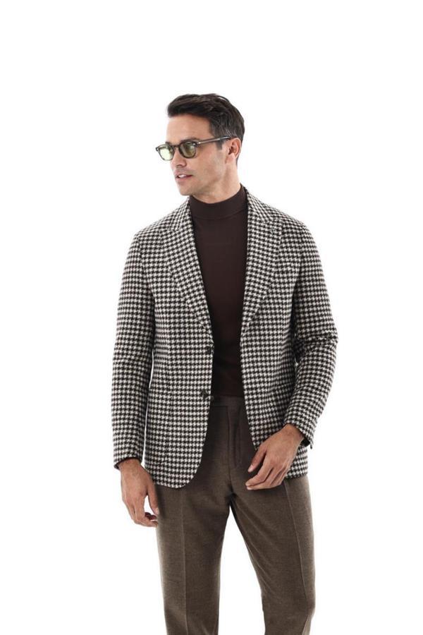 Kırlangıç Yaka Kruvaze Erkek Ceket-KAX5157W - Image 1