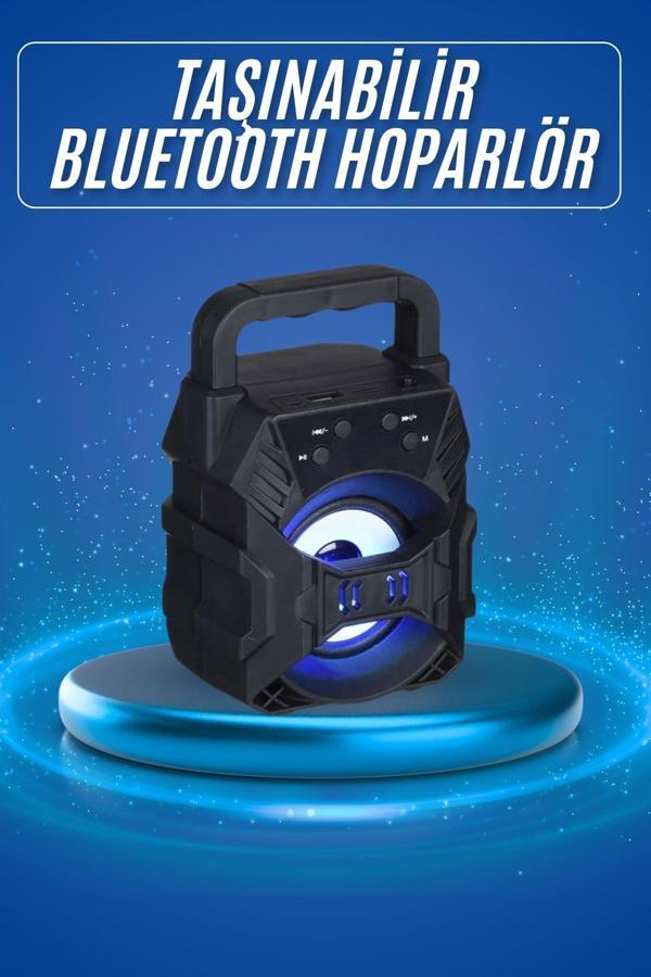Işıklı Bluetooth Hoparlör Ses Bombası Taşınabilir Yüksek Ses Kaliteli Radyo Özelliği - Image 1