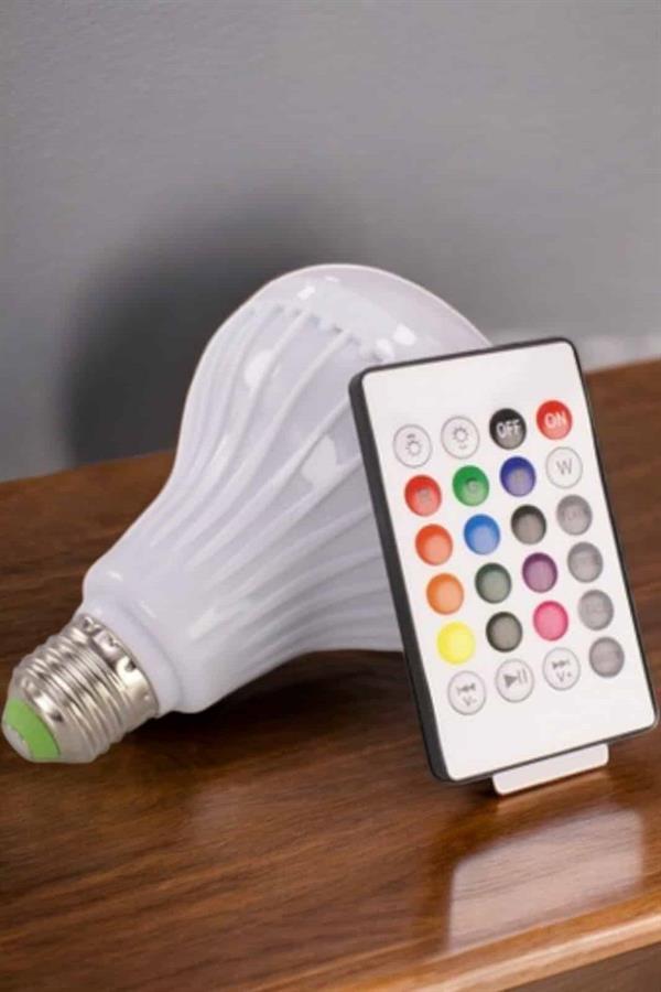 Kablosuz Bluetooth Hoparlör Led Lamba - Image 1