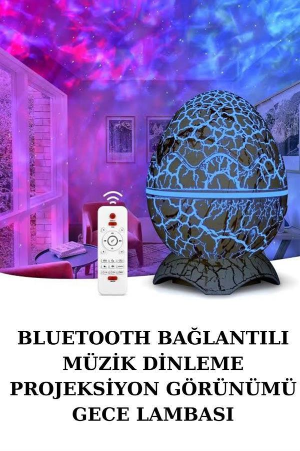 Yumurta Şeklinde Su Dalgalı Bluetooth Speaker Lamba Renkli Şarjlı - Image 1