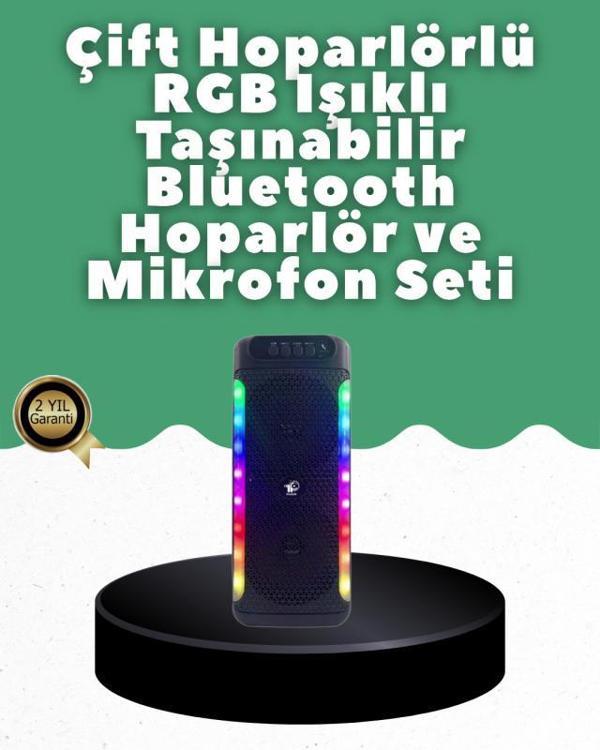 Yüksek Ses Güçlü Kablosuz Hoparlör  Karaoke Mikrofonlu - Image 1