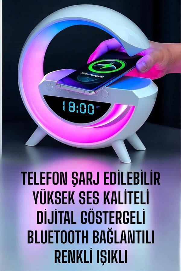 Bluetooth Hoparlör Dijital Göstergeli Wireless Şarj RGB Işıklı - Image 1