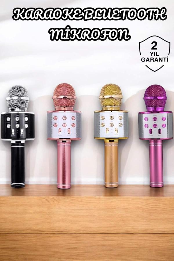 Şarjlı ve Uzun Pil Ömürlü Karaoke Mikrofon USB Bellek Destekli, Profesyonel Ses - Image 1