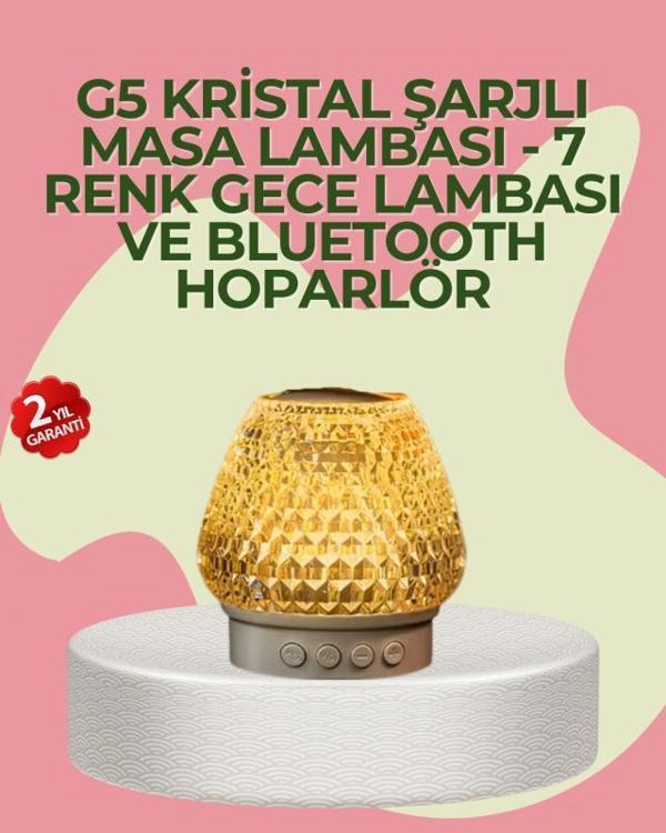 Kristal Tasarımlı Kablosuz Bluetooth 5.1 Hoparlör - Image 1