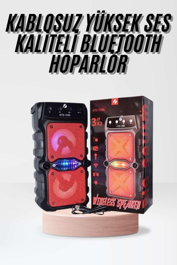 Taşınabilir Kablosuz Bluetooth Hoparlör Uzun Pil Ömrü Led Işıklı - Image 1