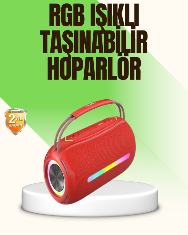RGB LED Işıklı 20W Taşınabilir Bluetooth Hoparlör IPX6 Suya Dayanıklı - Image 1