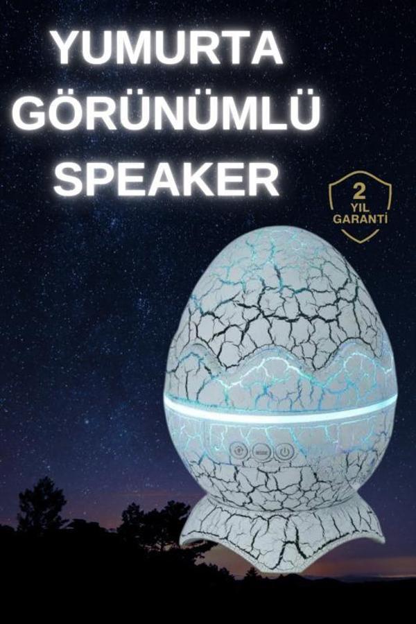 Dinozor Yumurtası Gece Masa Lambası Bluetooth Hoparlör 14 Renk Seçeneği - Image 1