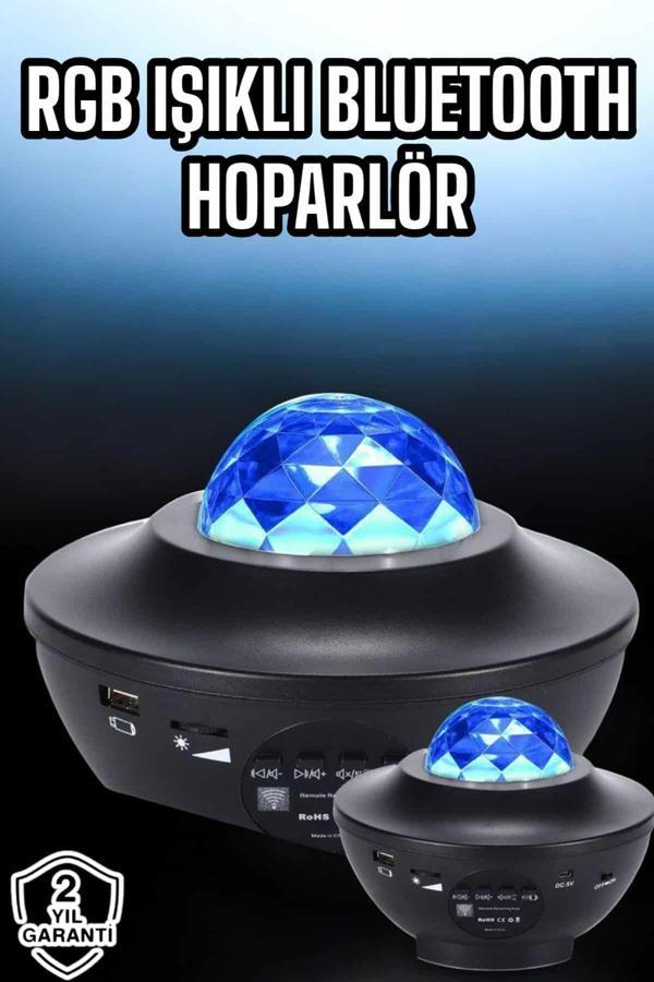 Projektör Yıldız Gece Lambası Disko Topu Bluetooth Bağlantılı Taşınabilir Şarjlı - Image 1